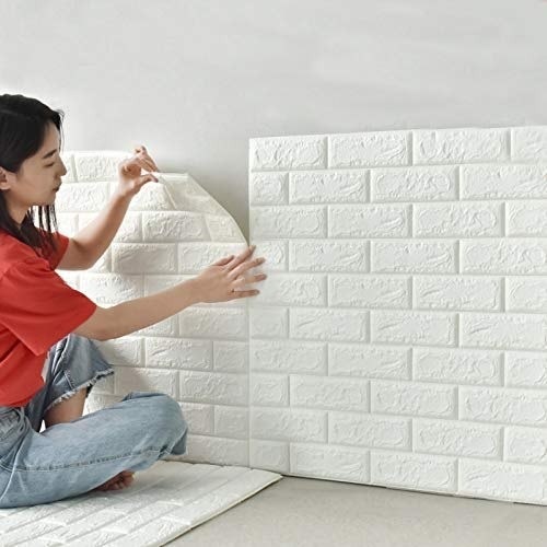 Wall Stickers Faux Brick White Brick