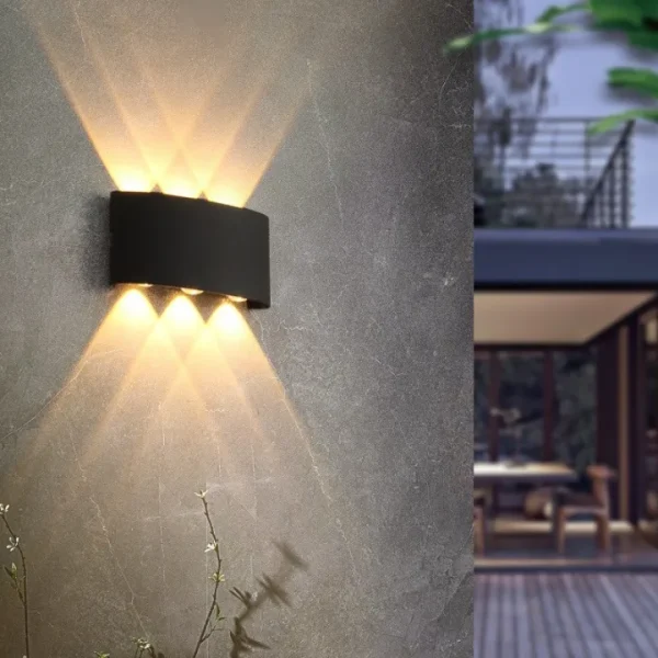 6 Way 6 Side Outdoor Waterproof Wall Light